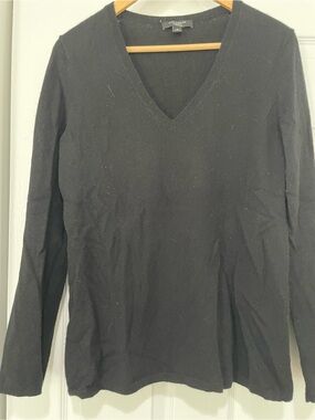 Ann Taylor Cashmere Black V-Neck Sweater